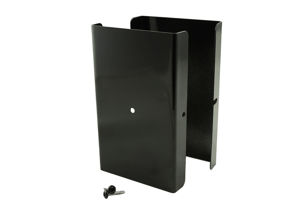Privacy Fence Post Protection – 6˝ Tall Demi Post Protection – 6˝ Tall & Fence Armor 3.50˝ x 0.50˝ / Black Demi Full Post Protection 6" Tall - Pairs Fence Armor