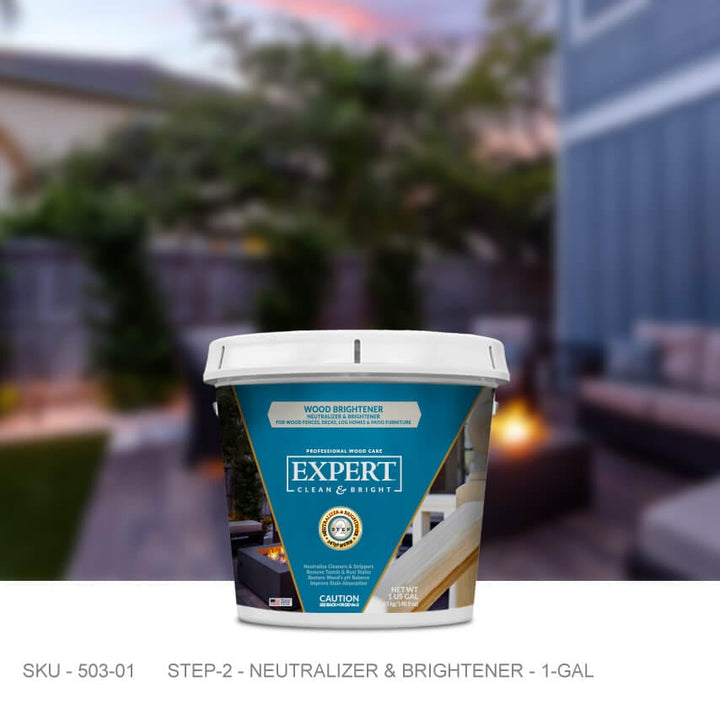EXPERT Wood Care - Wood Brightener EXPERT Wood Care - Wood Brightener 1 Gallon Wood Restoration Products Stain & Seal Experts Store