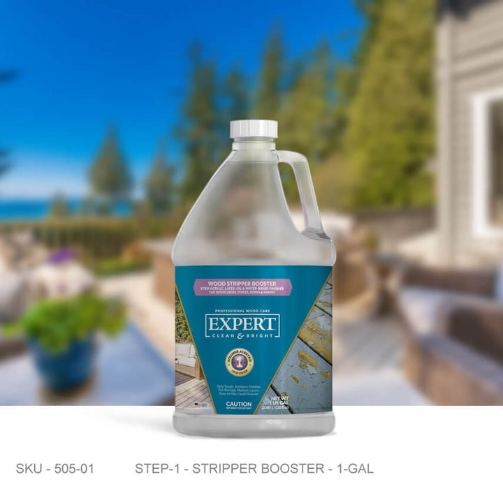 EXPERT Wood Care - Wood Stripper Booster EXPERT Wood Care - Wood Stripper Booster 1 Gallon Wood Restoration Products Stain & Seal Experts Store