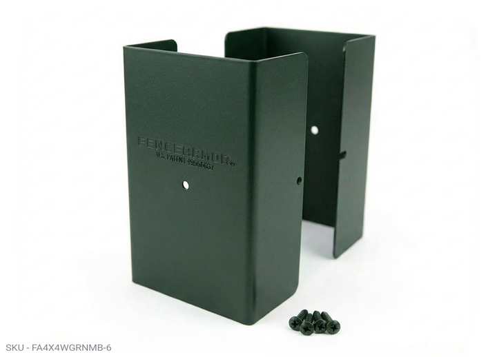 Fence Armor® Full-Protection Post Guard - 6″ Tall Upgrade 6″ Full-Protection Fence Post Guard — Repair & Protect Wood Posts 3.50˝ x 3.50˝ / Green Pro Series - Pairs Fence Armor
