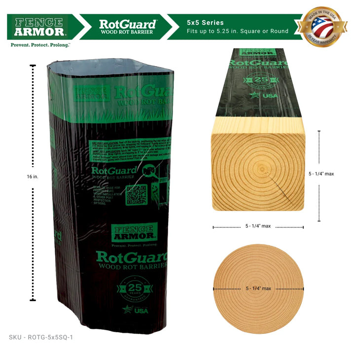 RotGuard™ 5x5 Series – Ground-Line Post Wrap